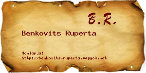Benkovits Ruperta névjegykártya